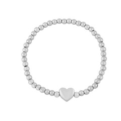 BM1059 Dainty  4MM Gold Silver Rose Gold Tone Heart Star Charm Beaded Stackable Bracelets for Women Ladies