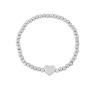 BM1059 Dainty  4MM Gold Silver Rose Gold Tone Heart Star Charm Beaded Stackable Bracelets for Women Ladies