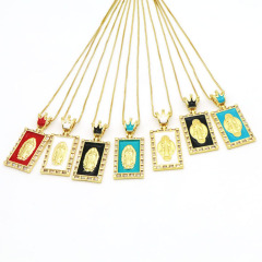 NZ1272  Fashion Custom Tarot Card  Pendant Charm Gold Luxury Necklace Men