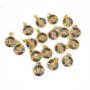 CZ7708 18K Gold Plated Personalized Rainbow CZ Paved Alphabet Letter Initial Charm Pendant with Baguette CZ Stones