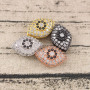 CZ6663 High Quality Gunmetal Plated Cubic Zirconia CZ Micro Pave EvilEye Beads