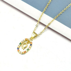 NZ1287 New Style Rainbow Gold Plated 26 Alphabet Letter Charm Necklaces Initial Charm Chain Necklace for Women
