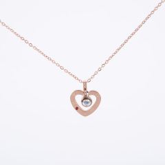 NN1005  Nanotechnology Jewelry 100 Languages I Love You Necklace Gifts for Valentine's Day for Women Girls Memory Love Necklace
