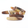 SL0762 Matte Brown Striped Banded Agate Column Barrel Pendant Bead,Long Focal Bead ,Jewelry Supplies