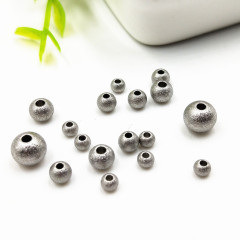 S894 Hot Sale Stainless Steel Matte Silver Brushed Beads ,Round Silver Spacer Ball Beads For Jewelry