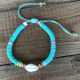 BP1006 Trial Beach Jewelry Bohemian African Vinyl Discs Polymer Clay Disc Heishi Beads Cowrie Shell Macrame Bracelets