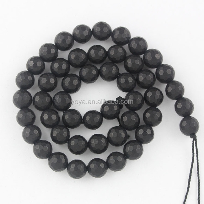 AB0559 Hot sale black faceted matte onyx beads