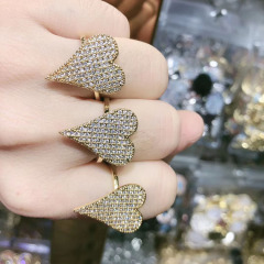 RM1118 Chic Dainty Bling Crystal Cubic Zirconia CZ Micro Pave Rings Women Rings CZ paved 18k Gold Plated Rings for Ladies