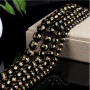 AB0683 Gold Mantra Carved Black Agate Beads,OM mani padme hum Onyx Beads