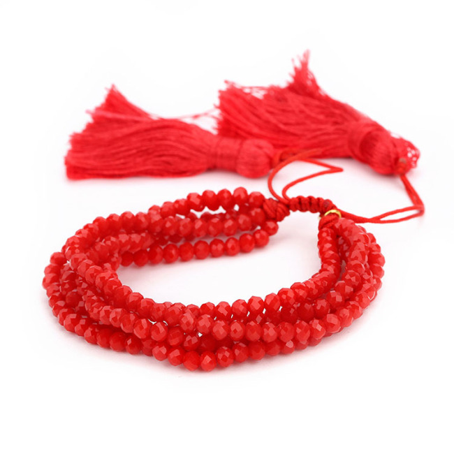 BG1017 Bohemia Boho Crystal Glass Beaded Multi Layer Bracelet with Tassels