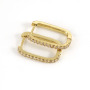 EC1652  New Unique Diamond Crystal CZ micro pave rectangle hoops huggie earrings jewelry for women