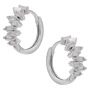 EC1791 2021Gold Plated Small Tiny Minimalist Baguette CZ Huggie Hoop Cartilage Earrings for Women