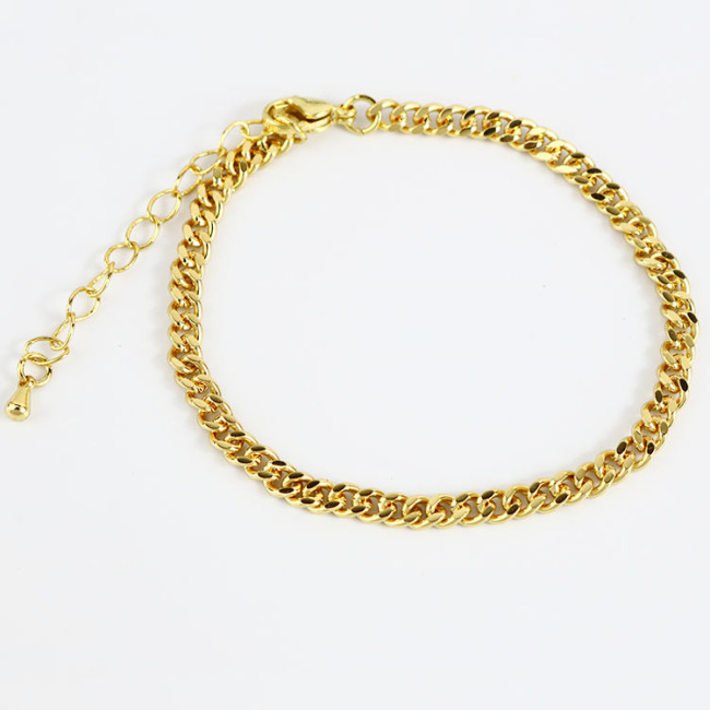 BM1014 Popular 18k gold Plated Chunky Curb Chain Paper Clip Horseshoe Link Chain Bracelets for Women Girls