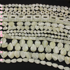 SP4148 Wholesale white mother of pearl MOP shell round rectangle teardrop heart jewelry beads