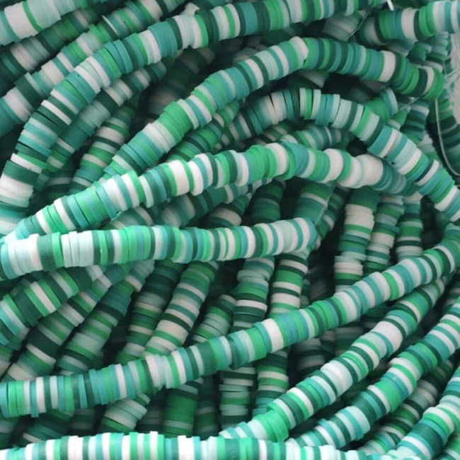 CC1855 Wholesale Multicolor Soft African Polymer Clay Vinyl Heishi Beads,Mixed Colour Polymer Clay Disc Spacer Beads