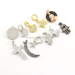 CZ6949 Hot sale mini CZ micro pave diamond pendant charm,dainty cubic zirconia pendant for necklace jewelry