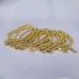 BC1381 4mm tiny 18k gold ball beaded elastic bracelet with CZ heart star Hamsa Hand Safety Pin Cross Charms for ladies