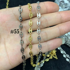 18k plated brass chain ladder G mariner link coffee bean chain for jewelry making