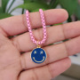 NM1076 2021 Summer Beach Jewelry Gold Plated Enamel Rainbow Smiley Pendant with Enamel Box Chain Necklace