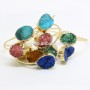 BRH1434 Fashion Gold Electroplated Druzy Drusy Cuff Bracelet Bangle