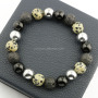 BN5030 natural mix color gemstone beaded elastic bracelet,dalmation jasper men's bracelets