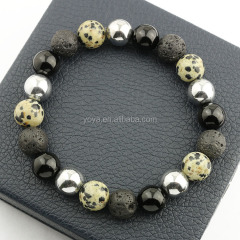 BN5030 natural mix color gemstone beaded elastic bracelet,dalmation jasper men's bracelets BN5030 natural mix color gemstone beaded elastic bracelet,dalmation jasper men's bracelets