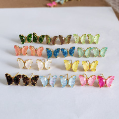 EM1272 Fashion Colourful butterfly women stud earrings , Charm 18k gold plated brass insect styles ladies earring EM1272 Fashion Colourful butterfly women stud earrings , Charm 18k gold plated brass insect styles ladies earring