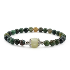 BRP1241 Wholesale price gemstone moss agate stone beads bracelet