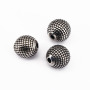 S1101 10mm Hot Sale Antique Silver Stainless Steel Round Ball Beads with Dots