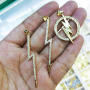 CZ8107 CZ Thunder Lightning Bolt Charm, Diamond CZ Pave Thunder lightning Sign Charm Pendants
