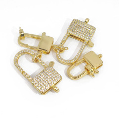 JF1328 Large Big Jewelry Closure Lock 18k Gold Silver Rose Gold Gunmetal Plated Brass Metal Lobster Clasps