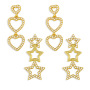 EC1748 Fashion CZ Micro Pave Earring White Cubic Zirconia heart diamond oval star charm drop Earring