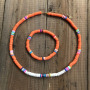 S11044 Chic Polymer Clay Heishi Beaded Surfer Necklace and Bracelet Jewelry Set