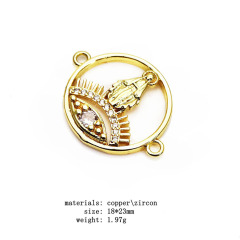 CZ8480 CZ Gold Religious Medal Saint Charm,Our Lady of Guadalupe Connector, Virgin Mary Connectors for Bracelet