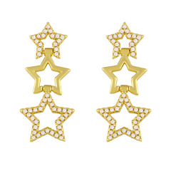 EC1748 Fashion CZ Micro Pave Earring White Cubic Zirconia heart diamond oval star charm drop Earring