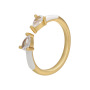 RM1324 Fashion CZ paved 18k Gold Plated Marquise Square Diamond Cubic Zirconia CZ Micro Pave Solitaire Rings  for Ladies