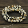 RF0269 Fashion Coffee Milk rain flower creamy stone beads,unique jewelry gemstone round beads