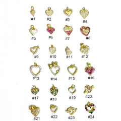 CZ8294  tiny mini minimalist cz micro pave diamond Love heart pendant charm,small cubic zirconia love heart pendant findings