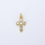 CZ8328 Wholesale tiny mini cz micro pave diamond cross pendant charm,cubic zirconia Christian religion pendant findings