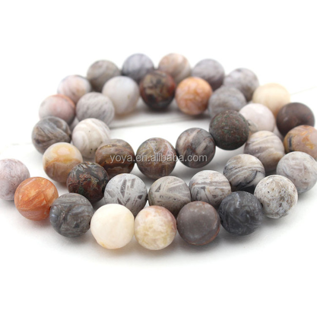AB0589 Matte bamboo leaf agate beads,dull polished stone beads strands