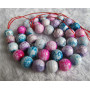 AB0045 Wholesale Faceted multicolor fire Crackle agate beads