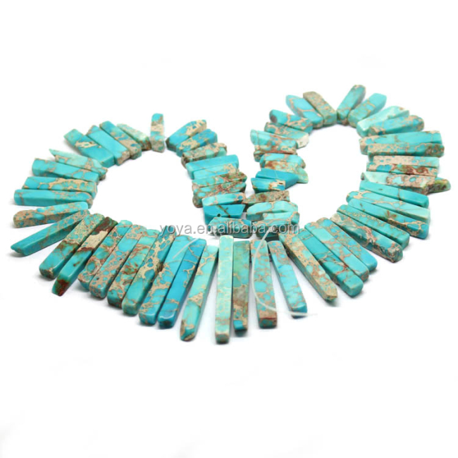 SM3081 Sea sediment jasper graduated stick beads,aqua terra imperial jasper stick beads
