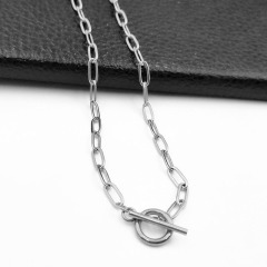High quality Simple Dainty Women's Titanium Steel Jewelry Gold Plated Stainless Steel Lock Charm Pendant Necklace For Ladies