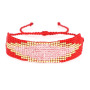 BG1091 Black Red Chic Loom Miyuki Seed Beads Bracelet Good Luck Evil Turkish Eye Adjustable Amulet Charm Bracelet