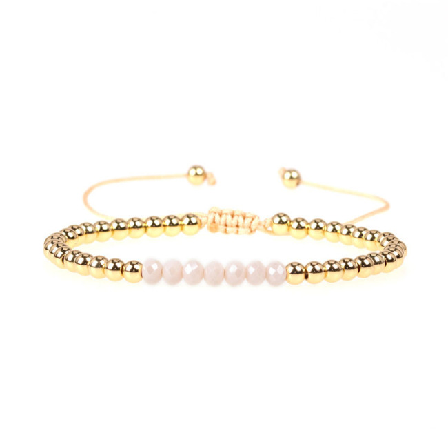 BM1019 New Metal Ball Beads & Cut Crystal Glass Beads Bracelet ,Gold Plated Copper Ball Beads Bracelet For Jewelry Rope