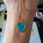 NM1056 2021 Fashion Spring Jewelry Gold Plated Enamel Love Heart Pendant Chain Necklace ,Valentine's Day Gift For Lover Mom