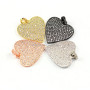 CZ6895 Wholesale CZ micro pave diamond heart pendant,Gold Plated Heart Charms Pendant