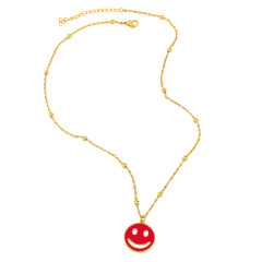NM1203 fashion smily face pendant ladies necklace ,charm smile face pendants custom O chain women necklace