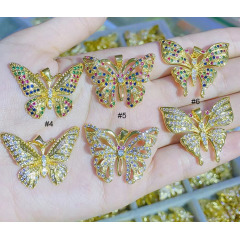 CZ8095 Chic CZ Butterfly Charm,Tiny Minimal Zircon Cubic Zirconia Butterfly Charm Pendant
