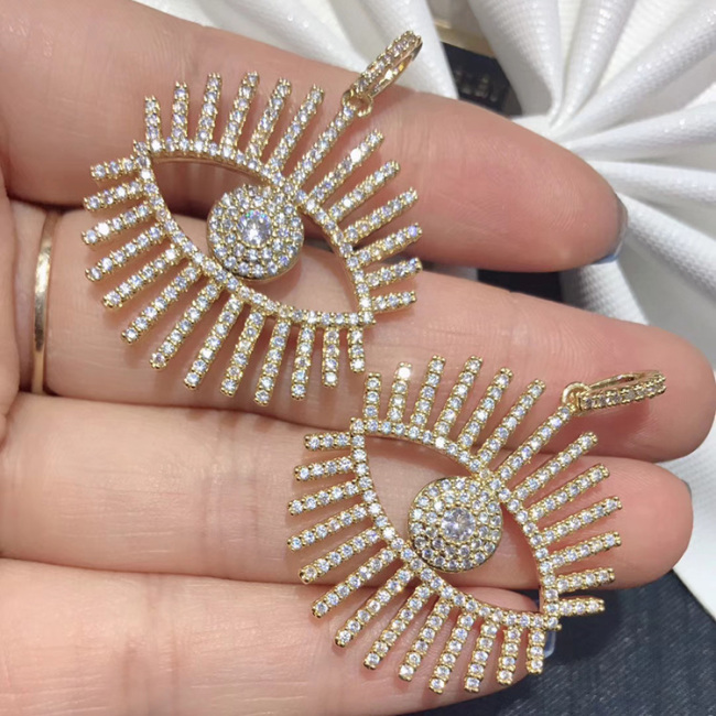 CZ7433 Custom design Cubic Zirconia micro cz pave Evil  Eyes charms ,Fashion jewelry brass Zircon cz Evil Eyes Pendants